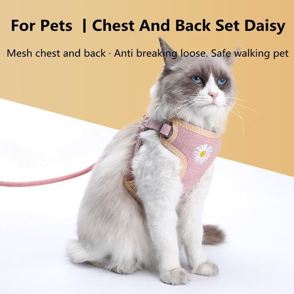 cat collars & leads fashion spring and summer embroidery bellis perennis grid vest style clothes hand holding rope
cat collars & leads fashion spring and summer embroidery bellis perennis grid vest style clothes hand holding rope