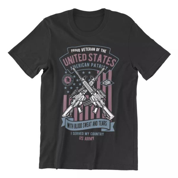 Proud Veteran Of United States, American Patriot- Mens Cotton T-Shirt USA US, White;black
Proud Veteran Of United States, American Patriot- Mens Cotton T-Shirt USA US, White;black
