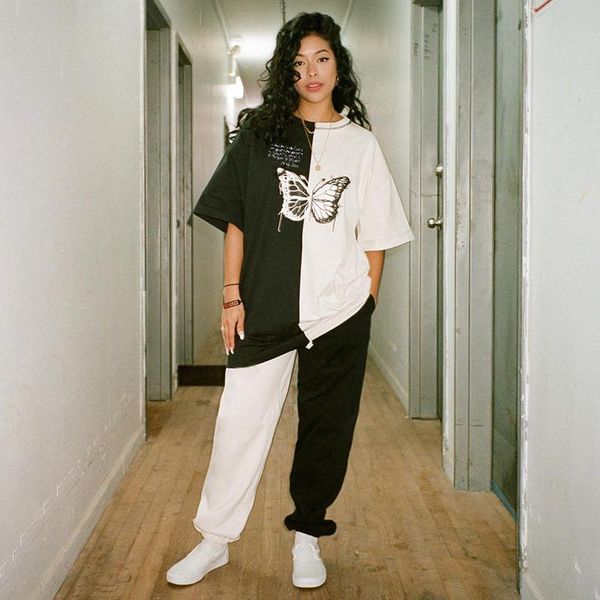 summer t-shirt with black/'white shirt/fashion butterfly printed patchwork cotton harajuku oversized dress women's leisure shirt
summer t-shirt with black/'white shirt/fashion butterfly printed patchwork cotton harajuku oversized dress women's leisure shirt