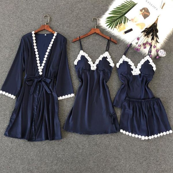 womens sleepwears 4 pieces silk satin sleepwear set floral robe nightdress slip shorts lace nightwear homewear for women, Black;red
womens sleepwears 4 pieces silk satin sleepwear set floral robe nightdress slip shorts lace nightwear homewear for women, Black;red