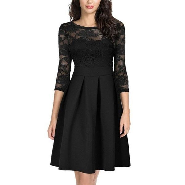 casual dresses women's vintage floral lace bridesmaid party dress slim swing weeding, Black;gray
casual dresses women's vintage floral lace bridesmaid party dress slim swing weeding, Black;gray