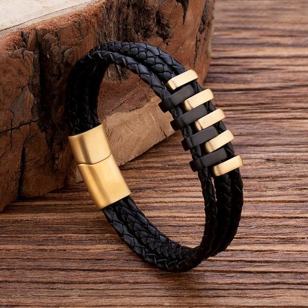 charm bracelets cool punk black gold stainless steel magnet buckle design genuine leather for men fashion bangles hands jewelry gift, Golden;silver
charm bracelets cool punk black gold stainless steel magnet buckle design genuine leather for men fashion bangles hands jewelry gift, Golden;silver