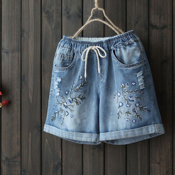 women's jeans floral embroidery cotton denim shorts women summer 2021 loose short femme s3a6, Blue
women's jeans floral embroidery cotton denim shorts women summer 2021 loose short femme s3a6, Blue