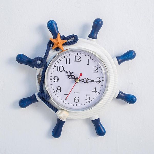 1pc wall clock wooden mediterranean helmsman without battery for home (blue) clocks
1pc wall clock wooden mediterranean helmsman without battery for home (blue) clocks