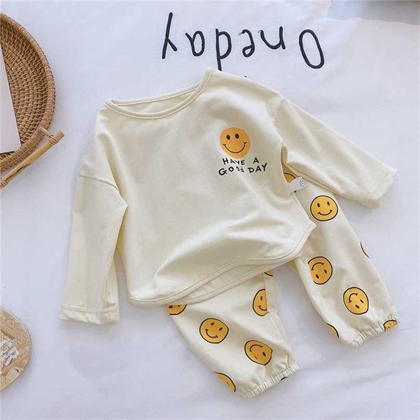 spring cute toddler kids loose casual outfits baby boys girls smile long sleeve cotton t shirts and loose pants 2pcs clotes set 220118, White
spring cute toddler kids loose casual outfits baby boys girls smile long sleeve cotton t shirts and loose pants 2pcs clotes set 220118, White