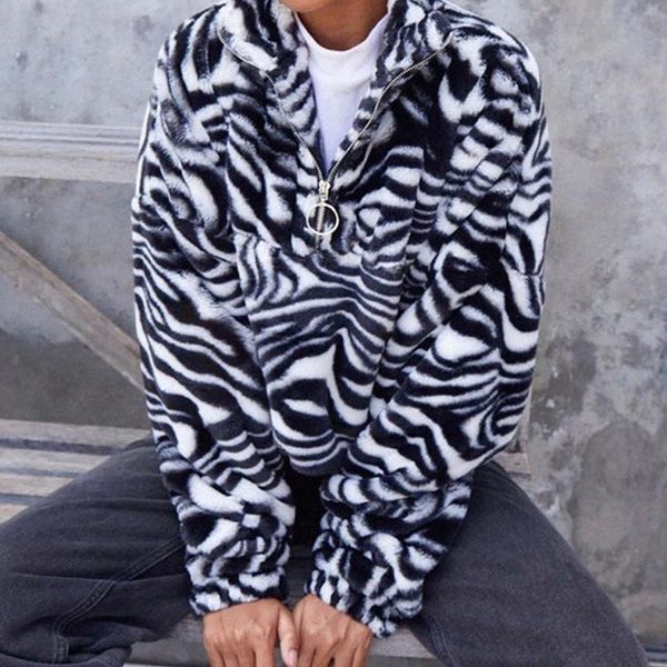 women's hoodies & sweatshirts winter fuzzy plush sweatshirt women half zip up turtleneck pullover zebra striped oversized loose long s, Black
women's hoodies & sweatshirts winter fuzzy plush sweatshirt women half zip up turtleneck pullover zebra striped oversized loose long s, Black