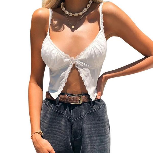 womens camis women lace up front split crop v neck sleeveless polyester backless summer holiday short cropped top, White
womens camis women lace up front split crop v neck sleeveless polyester backless summer holiday short cropped top, White
