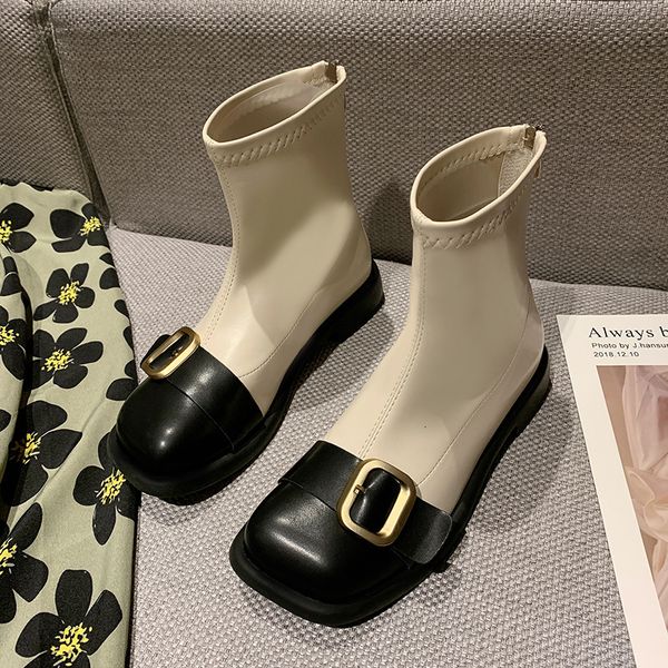 2021 winter korean version xiaoxiangfeng elastic short thick heel fashion round head british women's boots trend, Black
2021 winter korean version xiaoxiangfeng elastic short thick heel fashion round head british women's boots trend, Black