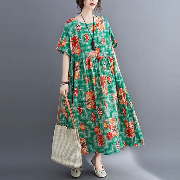 oversized women cotton linen long dress new arrival summer vintage style floral print loose female casual dresses s3042 210412, Black;gray
oversized women cotton linen long dress new arrival summer vintage style floral print loose female casual dresses s3042 210412, Black;gray