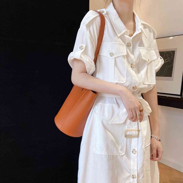 women's t-shirt retro temperament summer solid high waist lapel casual vestidos french single breasted tooling style 2sy6, White
women's t-shirt retro temperament summer solid high waist lapel casual vestidos french single breasted tooling style 2sy6, White