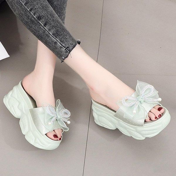 platform wedge slippers women bow thick sole summer sweet chunky slides open toe beach mujer 2021, Black
platform wedge slippers women bow thick sole summer sweet chunky slides open toe beach mujer 2021, Black