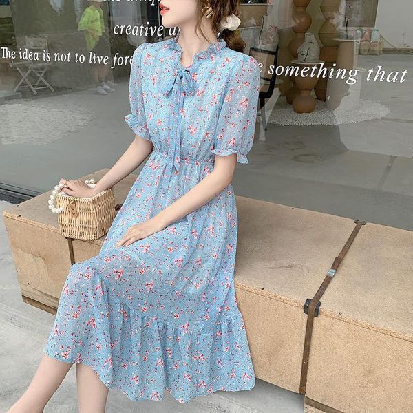 party dresses summer short sleeve korean casual floral dress female 2021 women chiffon lace-up stand collar waist vacation a-line, White;black
party dresses summer short sleeve korean casual floral dress female 2021 women chiffon lace-up stand collar waist vacation a-line, White;black