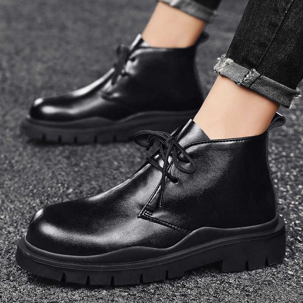 autumn 2021 two-layer cowhide zhongbang rubber outsole pure black fashion casual martin boots men
autumn 2021 two-layer cowhide zhongbang rubber outsole pure black fashion casual martin boots men