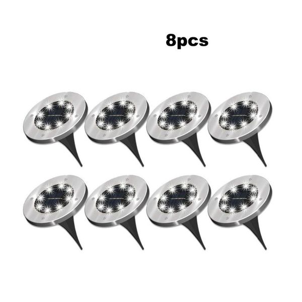 

solar lamps 2-8pcs 8 led ground light powered garden landscape lawn lamp buried outdoor road stairs decking with sen