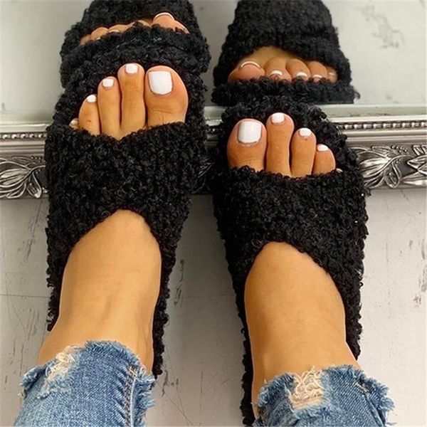 slippers fashion women solid fluffy crisscross design flat autumn winter warm indoor outdoor shoes, Black
slippers fashion women solid fluffy crisscross design flat autumn winter warm indoor outdoor shoes, Black