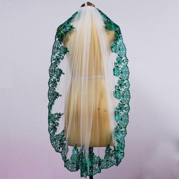bridal veils 2021 real pos green lace white ivory tulle wedding veil short sequins belo de novia, Black
bridal veils 2021 real pos green lace white ivory tulle wedding veil short sequins belo de novia, Black