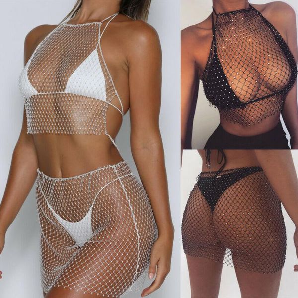 women's swimwear women sequins crystal mesh dress bikini cover up swimsuit bathing suit, White;black
women's swimwear women sequins crystal mesh dress bikini cover up swimsuit bathing suit, White;black