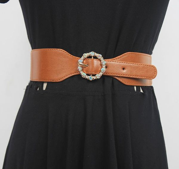 belts women's runway fashion pu leather elastic cummerbunds female dress corsets waistband decoration wide belt r1234, Black;brown
belts women's runway fashion pu leather elastic cummerbunds female dress corsets waistband decoration wide belt r1234, Black;brown