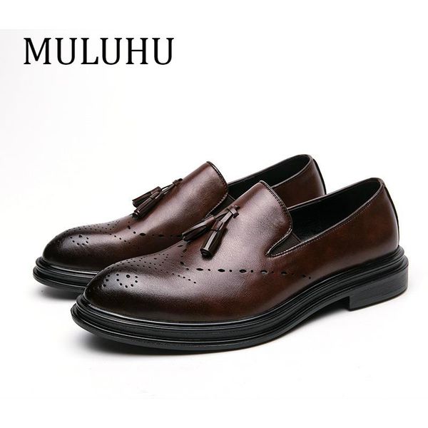 dress shoes muluhu 2021 luxury man leather men business formal wedding party italian brogue quality, Black
dress shoes muluhu 2021 luxury man leather men business formal wedding party italian brogue quality, Black