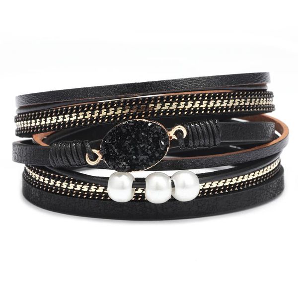 charm bracelets multilayer leather bracelet for women stone braided wide wrap & bangles perle female bohemian style jewelry, Golden;silver
charm bracelets multilayer leather bracelet for women stone braided wide wrap & bangles perle female bohemian style jewelry, Golden;silver