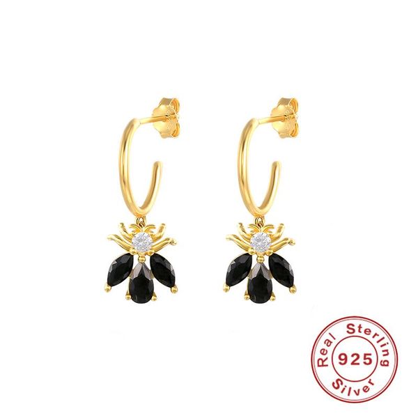 hoop & huggie canner black zircon earring bee-shape earrings for women real 925 sterling silver luxury piercing jewelry pendientes, Golden;silver
hoop & huggie canner black zircon earring bee-shape earrings for women real 925 sterling silver luxury piercing jewelry pendientes, Golden;silver