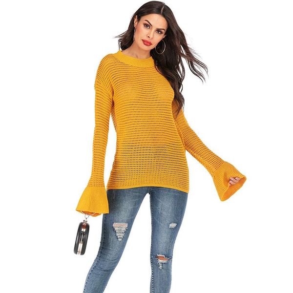 women's sweaters hollow out flare sleeve knitted pullovers crew neck sweater large size sweatshirt women see-through jumper clothes, White;black
women's sweaters hollow out flare sleeve knitted pullovers crew neck sweater large size sweatshirt women see-through jumper clothes, White;black