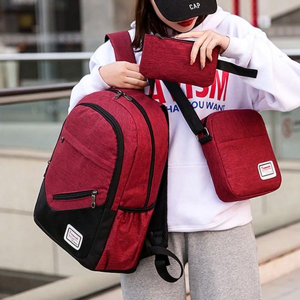 backpack 3pcs set school bags for girls backpacks schoolbag fashion outdoor three-piece canvas solid color travel bag #g2
backpack 3pcs set school bags for girls backpacks schoolbag fashion outdoor three-piece canvas solid color travel bag #g2