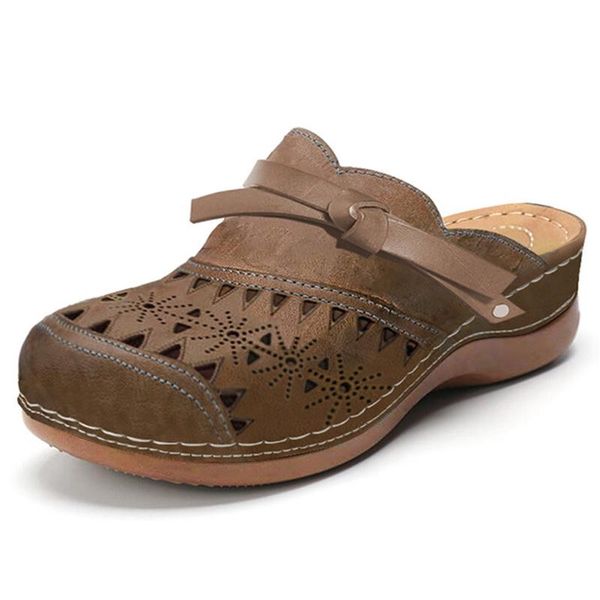 summer ladies fashion hollow retro platform slippers sandalias mujer women footwear round toe flip flops, Black 
summer ladies fashion hollow retro platform slippers sandalias mujer women footwear round toe flip flops, Black