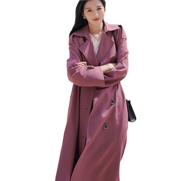 women's trench coats 2021 solid color turn down collar loose style long femme autumn streetwear, Tan;black
women's trench coats 2021 solid color turn down collar loose style long femme autumn streetwear, Tan;black
