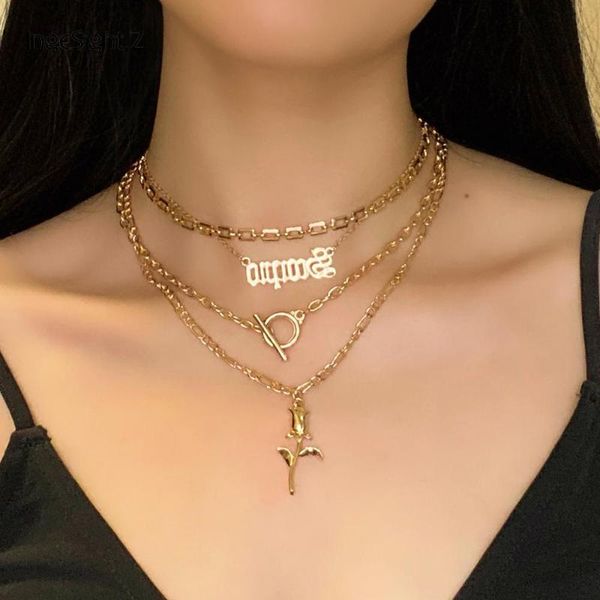 ingesight.z 3pcs/set charm toggle clasp lasso initial letter choker necklace rose flower pendant for women jewelry gift chains, Silver
ingesight.z 3pcs/set charm toggle clasp lasso initial letter choker necklace rose flower pendant for women jewelry gift chains, Silver