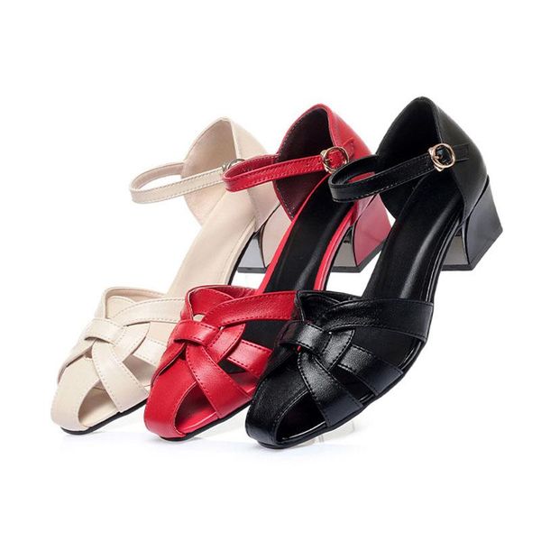 summer 2021 baotou hollow out cowhide sandals women's middle heel 4.5cm soft and comfortable large shoes 41 42 43, Black
summer 2021 baotou hollow out cowhide sandals women's middle heel 4.5cm soft and comfortable large shoes 41 42 43, Black