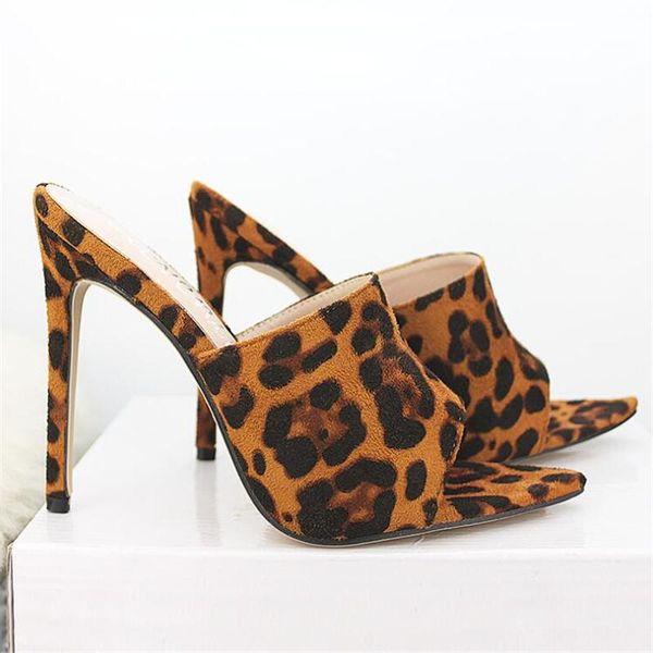 slippers summer fashion women leopard print 11cm thin heels sandals ladies open pointed toe high heel shoes slides, Black
slippers summer fashion women leopard print 11cm thin heels sandals ladies open pointed toe high heel shoes slides, Black