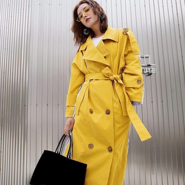 women's trench coats 2021 plus size fashion long section turn-down collar loose coat stripe patchwork sashes windbreaker re2448, Tan;black
women's trench coats 2021 plus size fashion long section turn-down collar loose coat stripe patchwork sashes windbreaker re2448, Tan;black