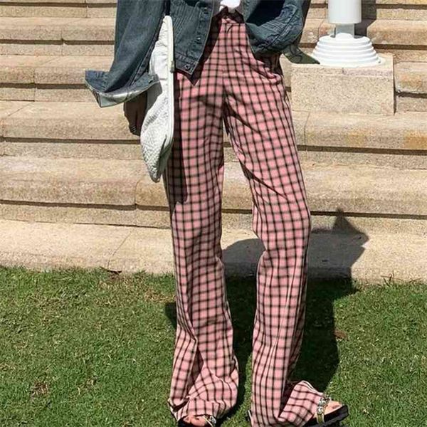 spring summer women pink plaid straight-leg trousers with slit hem pants 210524, Black;white
spring summer women pink plaid straight-leg trousers with slit hem pants 210524, Black;white