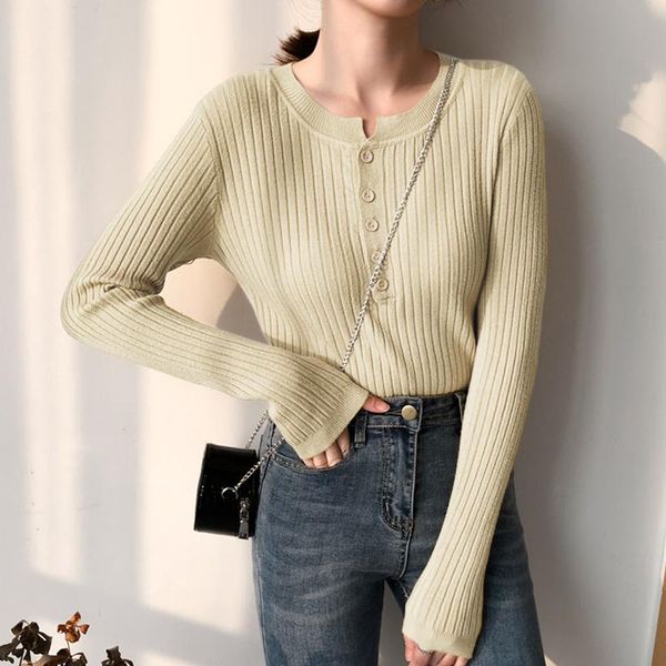 women's sweaters 2021 spring autumn long sleeve pullover sweater korean button o-neck knitted women solid slim pull jumpers, White;black
women's sweaters 2021 spring autumn long sleeve pullover sweater korean button o-neck knitted women solid slim pull jumpers, White;black