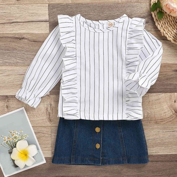 girl's dresses spring summer girl suit striped denim skirt 2pcs clothing sets children's clothes girls pmfw, Red;yellow
girl's dresses spring summer girl suit striped denim skirt 2pcs clothing sets children's clothes girls pmfw, Red;yellow