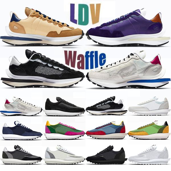 2021 waffle running shoes men women black white sail sesame dark iris royal fuchsia villain red mens womens trainers sports sneakers