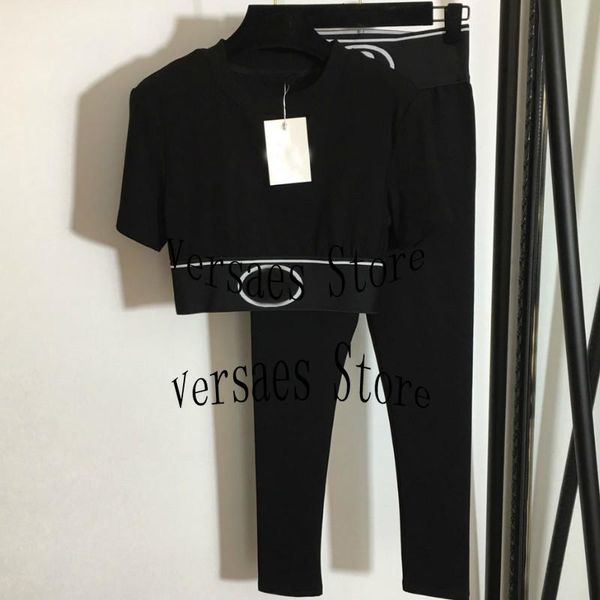 women's two piece pants 2021 luxury design letter printing fashion temperament open waist short sleeve t-shirt + high slim leggings set, White
women's two piece pants 2021 luxury design letter printing fashion temperament open waist short sleeve t-shirt + high slim leggings set, White