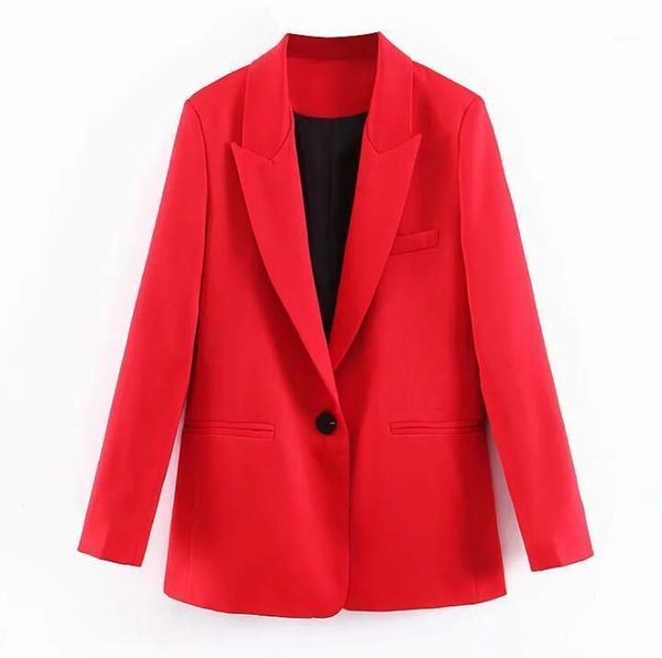 red suit jacket women single button blazers notched collar ladies office blazer loose female coat women's suits &, White;black
red suit jacket women single button blazers notched collar ladies office blazer loose female coat women's suits &, White;black
