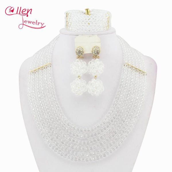 earrings & necklace white african beads jewelry set for nigerian wedding bridal dubai crystal women statement w7538, Silver
earrings & necklace white african beads jewelry set for nigerian wedding bridal dubai crystal women statement w7538, Silver