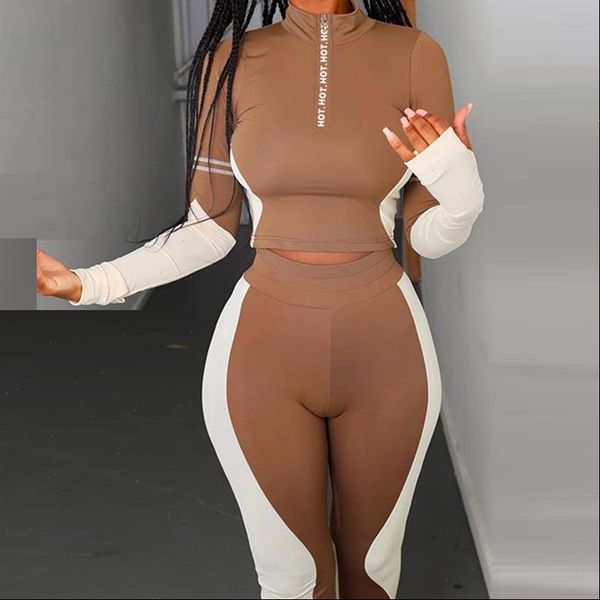 casual gym set two women tracksuits piece long sleeve and high waist belly control sport color block zipper design, Gray 
casual gym set two women tracksuits piece long sleeve and high waist belly control sport color block zipper design, Gray