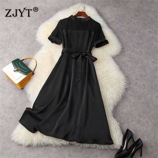 elegant designers summer beading lace up solid black midi party dress women festa fashion casual aline mesh patchwork vestidos 210601, Black;gray
elegant designers summer beading lace up solid black midi party dress women festa fashion casual aline mesh patchwork vestidos 210601, Black;gray
