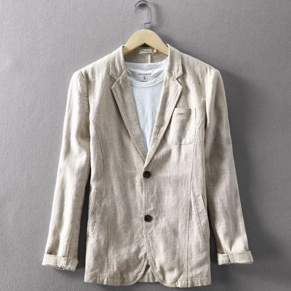 men's suits & blazers 2022 slim fit linen cotton blazer black khaki two buttons lapel casual men autumn thin jacket for male, White;black
men's suits & blazers 2022 slim fit linen cotton blazer black khaki two buttons lapel casual men autumn thin jacket for male, White;black