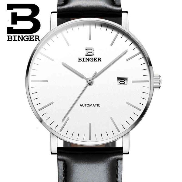 luxury swiss binger men's watches automatic mechanical men's moving wristwatch leather reloj hombre, Slivery;brown
luxury swiss binger men's watches automatic mechanical men's moving wristwatch leather reloj hombre, Slivery;brown