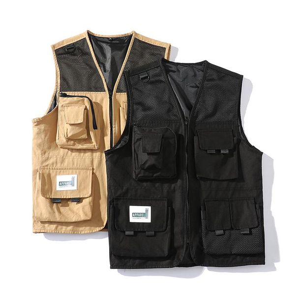 men's vests mens cargo vest jacket for 2021 japanese fashion trends harajuku streetwear male clothing teenage sleeveless mesh patchwork, Black;white
men's vests mens cargo vest jacket for 2021 japanese fashion trends harajuku streetwear male clothing teenage sleeveless mesh patchwork, Black;white