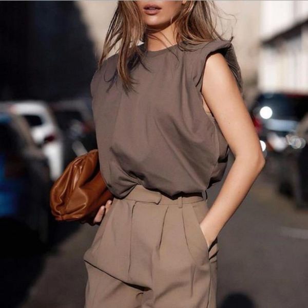 women's tanks & camis vintage sleeveless women tank vest shoulder pad round neck solid color t-shirts 2021 fashion summer high quality, White
women's tanks & camis vintage sleeveless women tank vest shoulder pad round neck solid color t-shirts 2021 fashion summer high quality, White