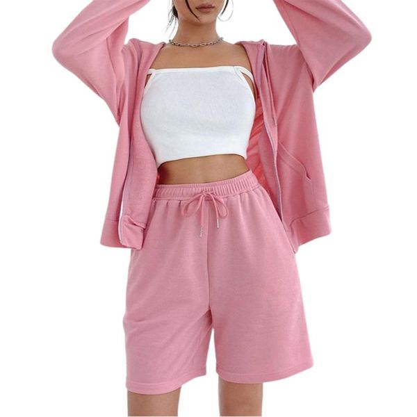 women's tracksuits 2pcs women tracksuit solid color hooded long sleeves zipper sweatshirt + elastic waist shorts for girls, Gray
women's tracksuits 2pcs women tracksuit solid color hooded long sleeves zipper sweatshirt + elastic waist shorts for girls, Gray