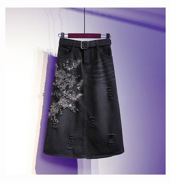 skirts mid length denim skirt 2021 spring and autumn women embroidery flower bag hip a-shaped girls large size 5xl., Black
skirts mid length denim skirt 2021 spring and autumn women embroidery flower bag hip a-shaped girls large size 5xl., Black