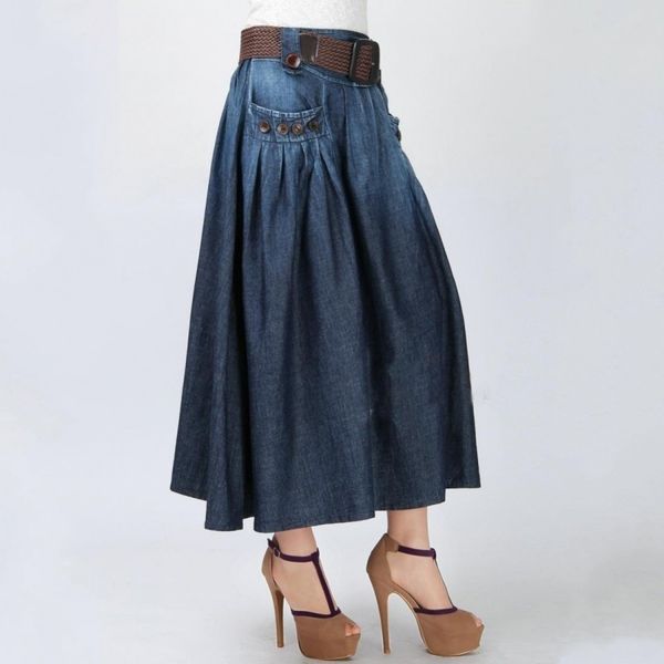 skirts summer denim skirts blue ladies loose casual fit jeans fashion elastic waistline long women's 2tsk, Black
skirts summer denim skirts blue ladies loose casual fit jeans fashion elastic waistline long women's 2tsk, Black