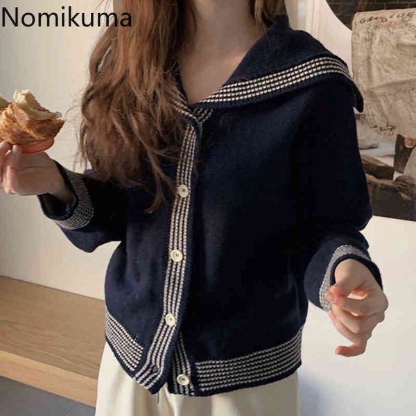 nomikuma korean stripe turn-down collar sweater coat causal long sleeve single breasted knitted cardigan spring new 6d841 210427, White;black
nomikuma korean stripe turn-down collar sweater coat causal long sleeve single breasted knitted cardigan spring new 6d841 210427, White;black